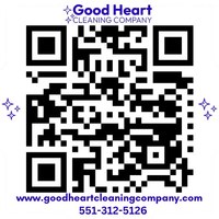 A qr code for good heart cleaning company is shown on a white background.
