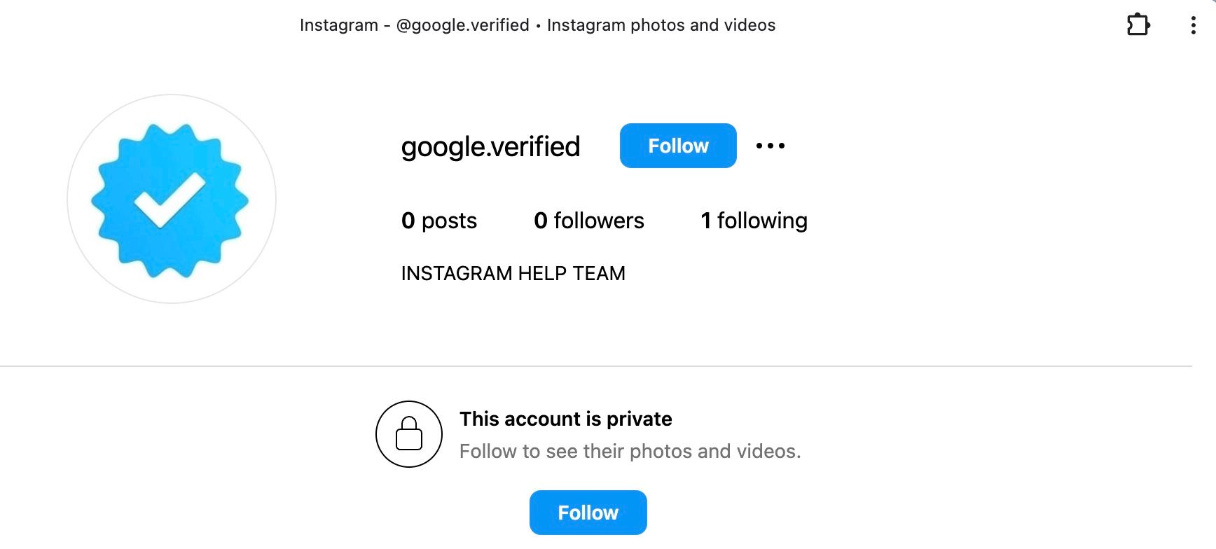 Gambar 1, Akun Instagram khusus dengan PP centang biru yang digunakan untuk menipu