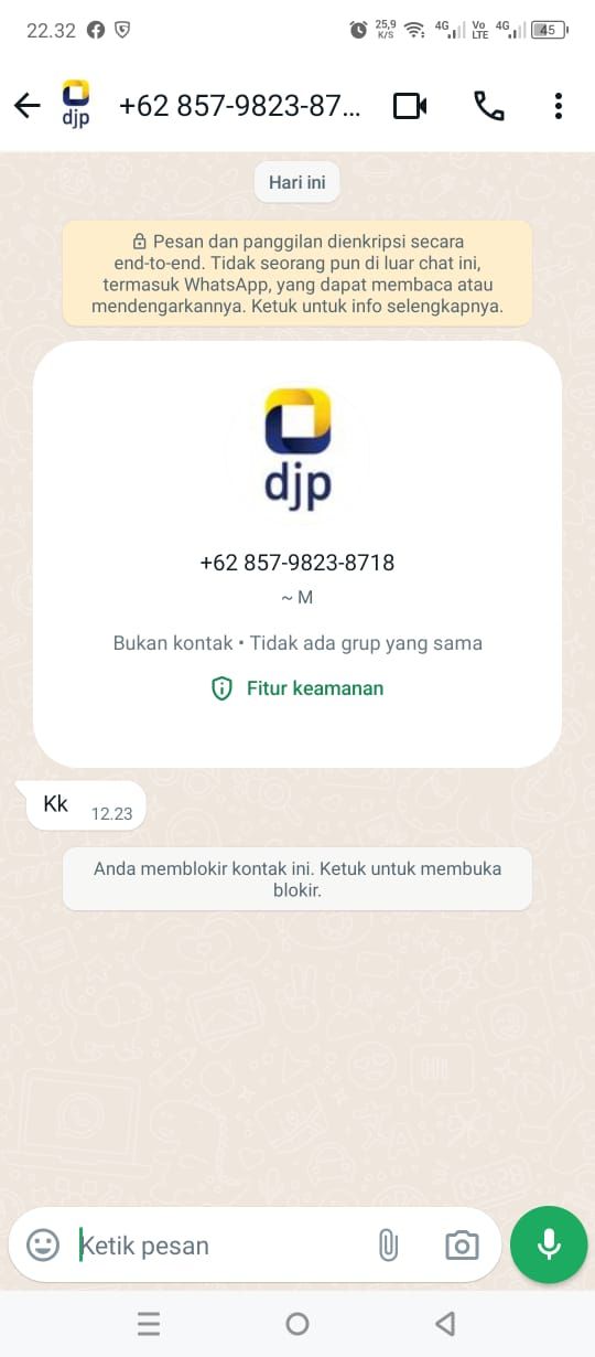 Gambar 6, Penipu yang standby akan menghubungi korban melalui Whatsapp dengan PP yang sudah dipalsukan