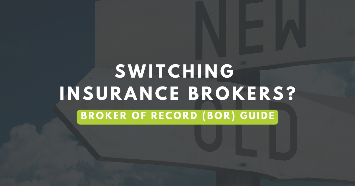Switching insurance brokers image with directional sign pointing from “Old” to “New