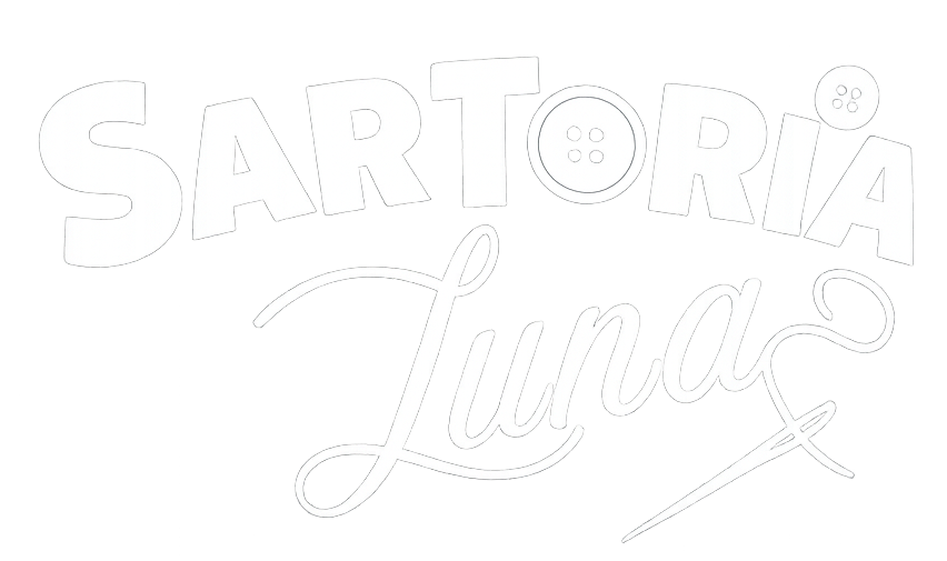 Logo elegante di Sartoria Luna, sartoria e merceria artigianale a Riano.