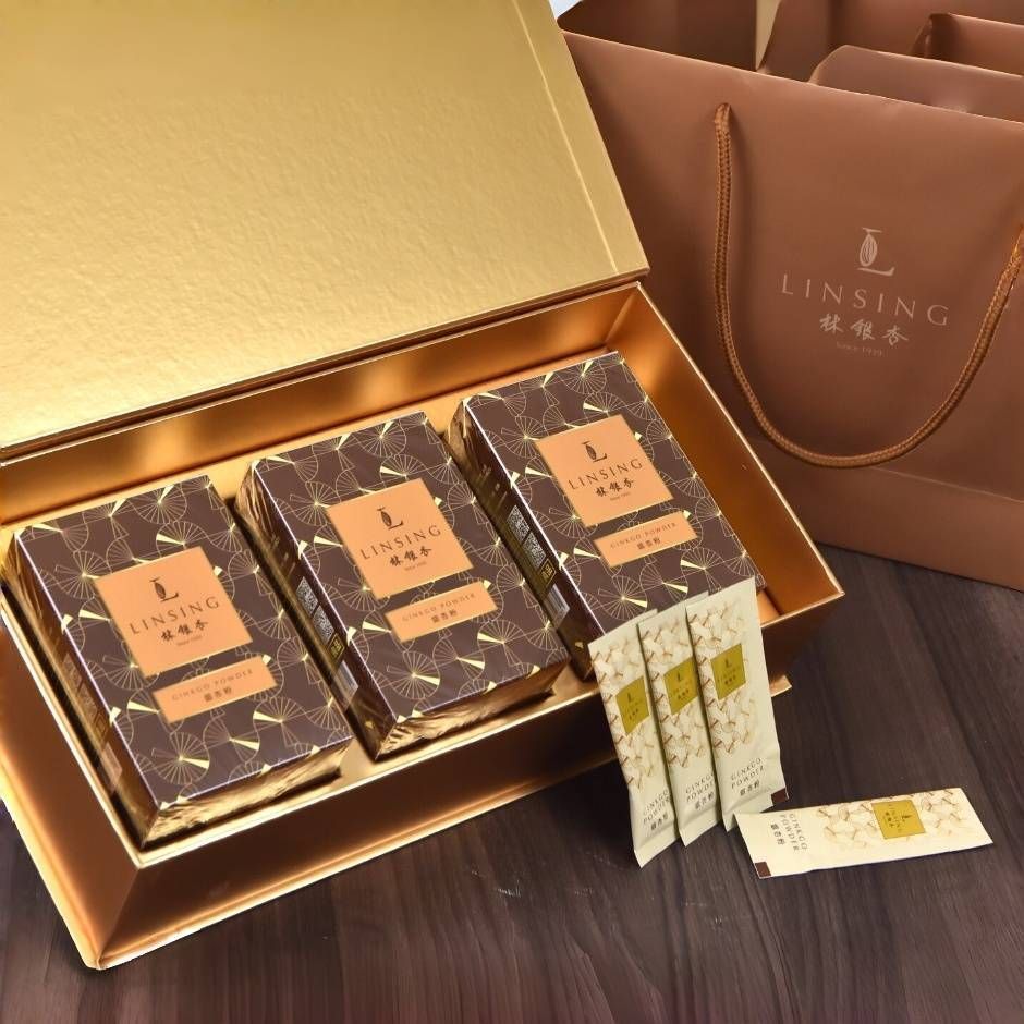 《LINSING 林銀杏官方直營》銀杏粉隨身包禮盒(3gx30包/小盒)x3入 禮盒