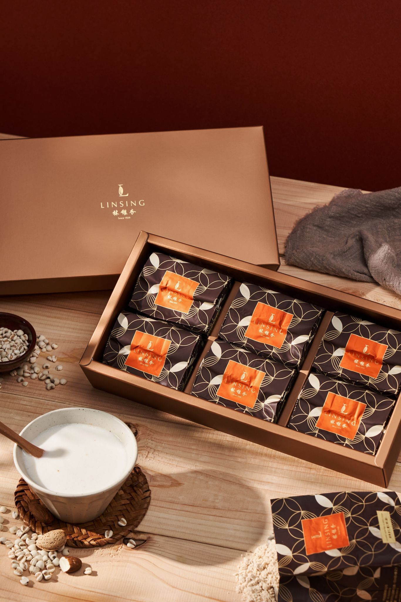 《LINSING 林銀杏官方直營》經典杏仁薏仁粉禮盒-甜600g(100g x 6包)