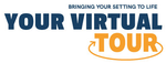 The logo for studio tours is blue and orange and says bringing your setting to life.