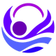 Building a Moral Economy Series logo: Abstract rounded sun-like shape with purple, blue, and pink arcs and flairs around it.