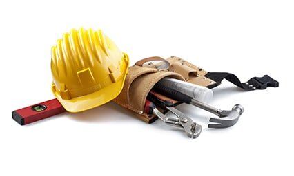 Construction tools and helmet — Andrew Logan Building in Dubbo, NSW