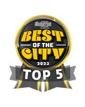 A badge that says best of the city top 5 | Japanese Car Care