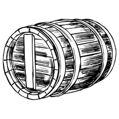 Hand Drawn Charcoal Sketch of a wine barrel in Ashland Oregon