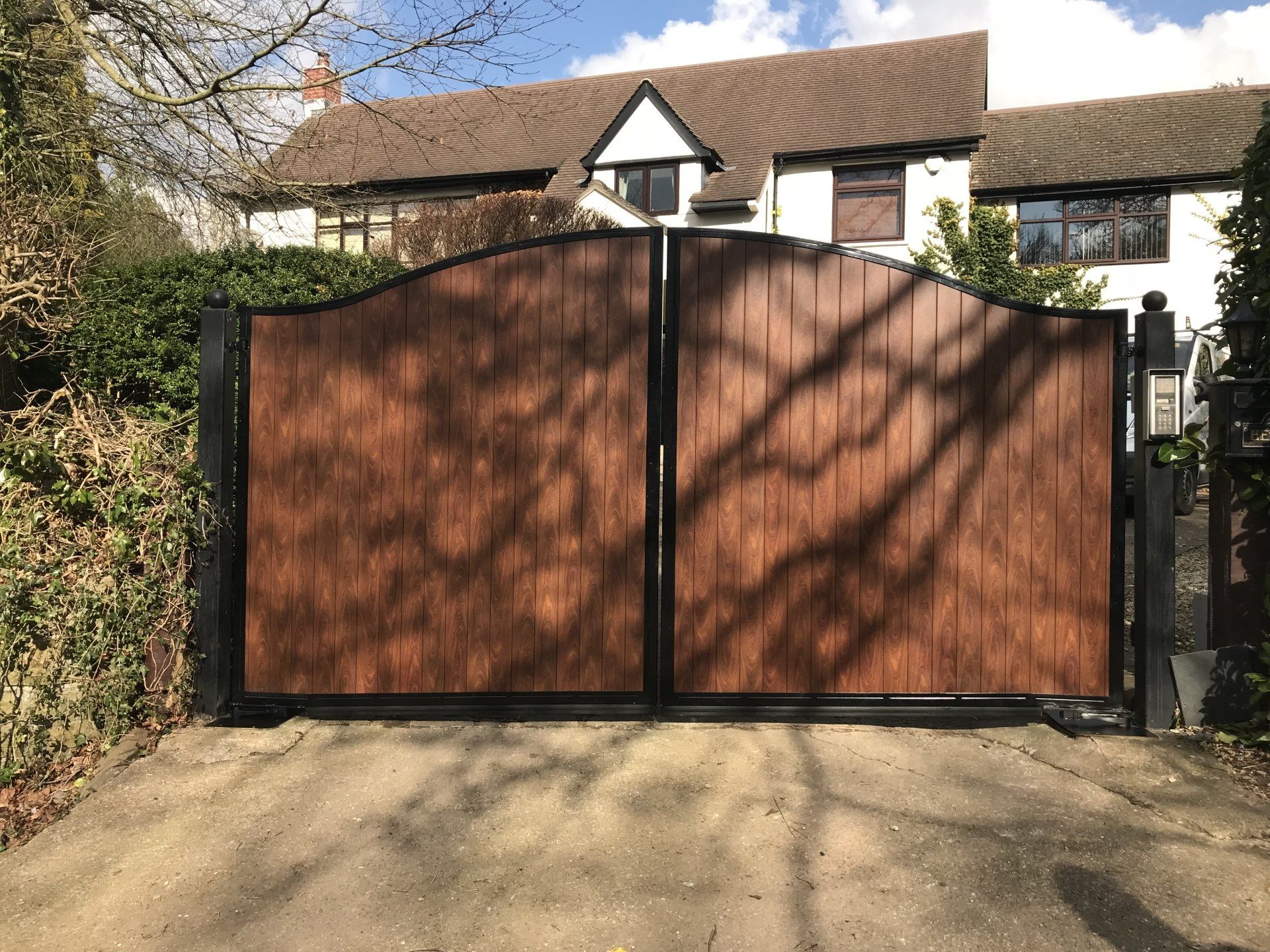 wooden and metal frame gate