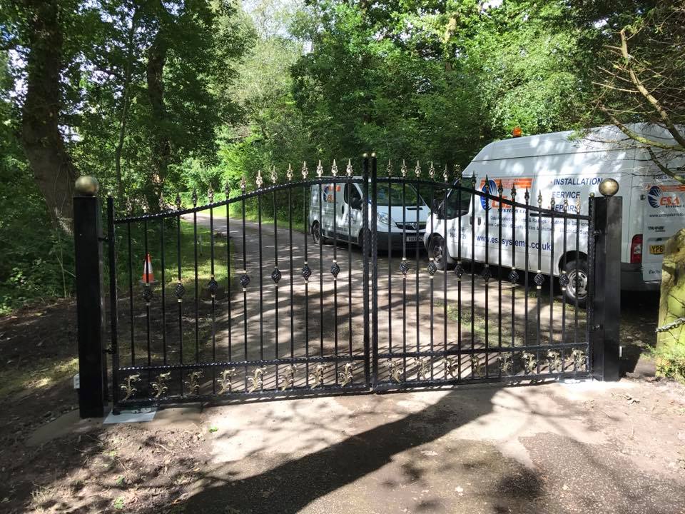 metallic entrance gate