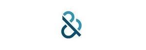 Un símbolo de ampersand azul sobre un fondo blanco.