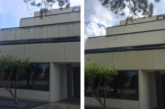 clean building before and after