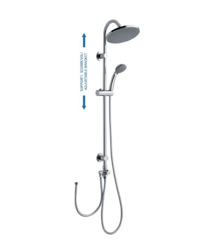 Immagine di un soffione doccia con un tubo collegato.