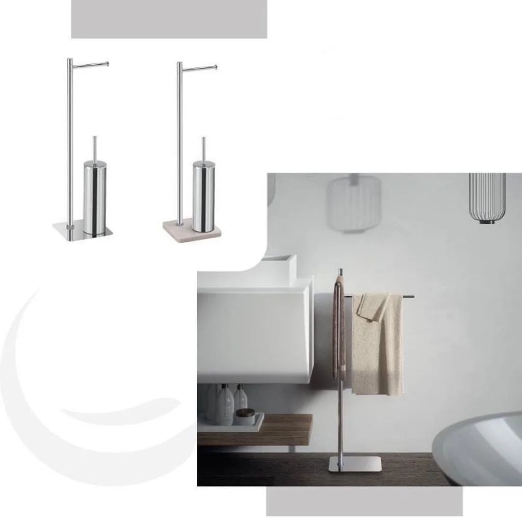 Un bagno con lavandino e porta asciugamani