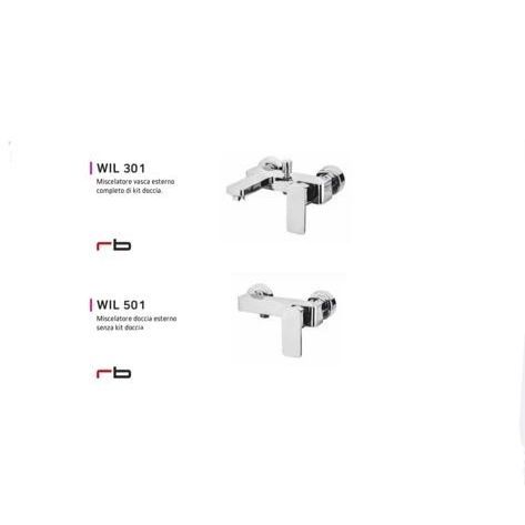 Una foto di due rubinetti doccia su uno sfondo bianco.