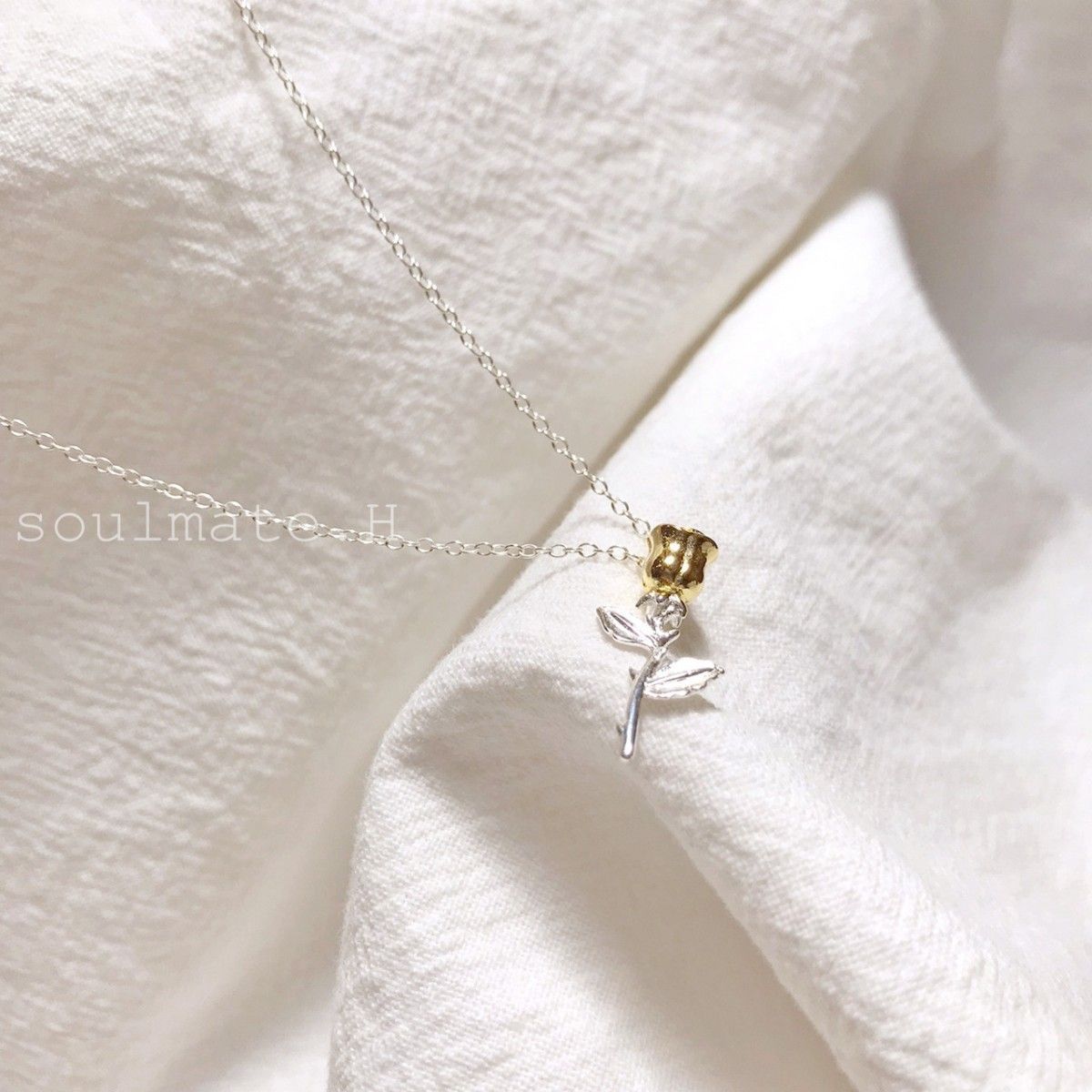 小王子愛玫瑰純銀項鍊