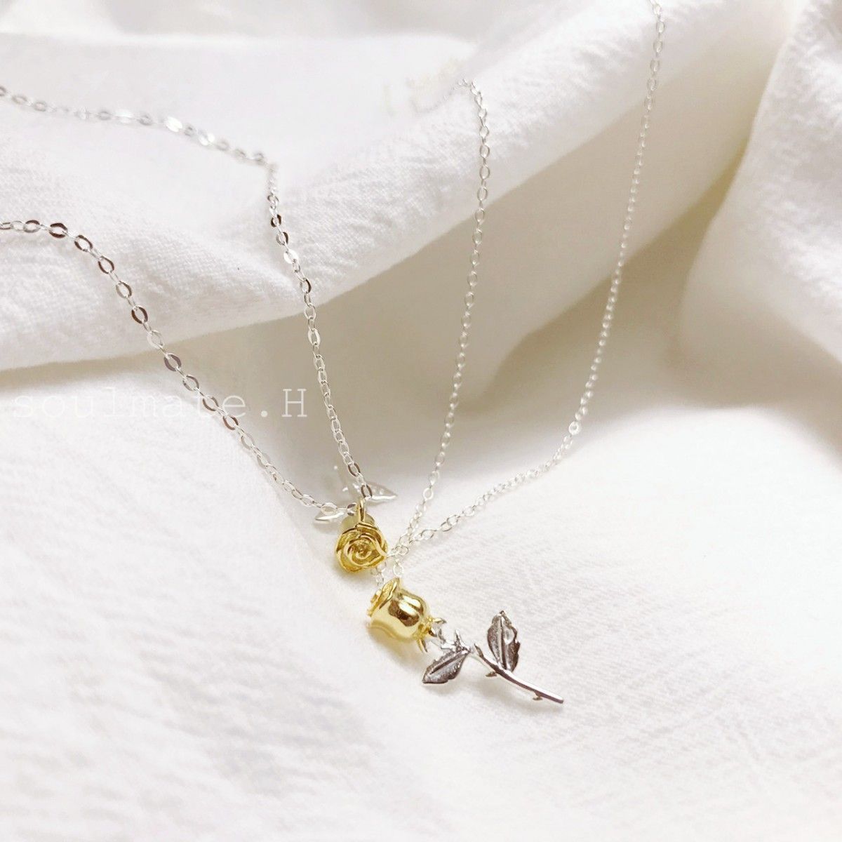 小王子愛玫瑰純銀項鍊