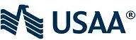 The usaa logo is a blue and white logo on a white background.
