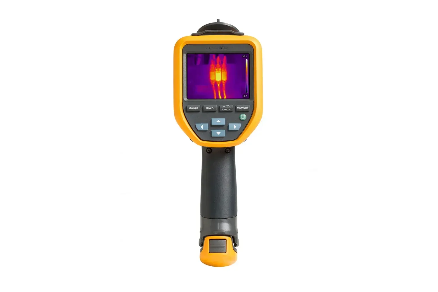 A thermal camera is shown on a white background.