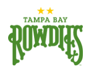 the logo for tampa bay rowdies is green and white