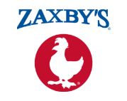 a zaxby 's logo with a chicken in a red circle