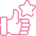 A hand is giving a thumbs up with a star above it.