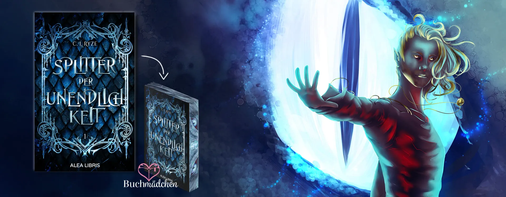 A poster for a game called splitter of unendlichkeit drachen lady