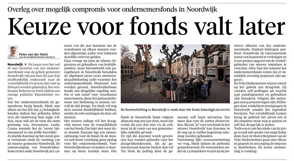 Keuze voor fonds valt later