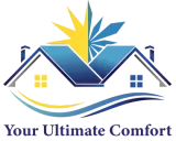 A logo featuring a house with a sun and snowflake icon above it, with the text "Your Ultimate Comfort" below.