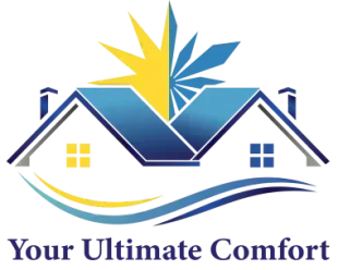 A logo featuring a house with a sun and snowflake icon above it, with the text "Your Ultimate Comfort" below.