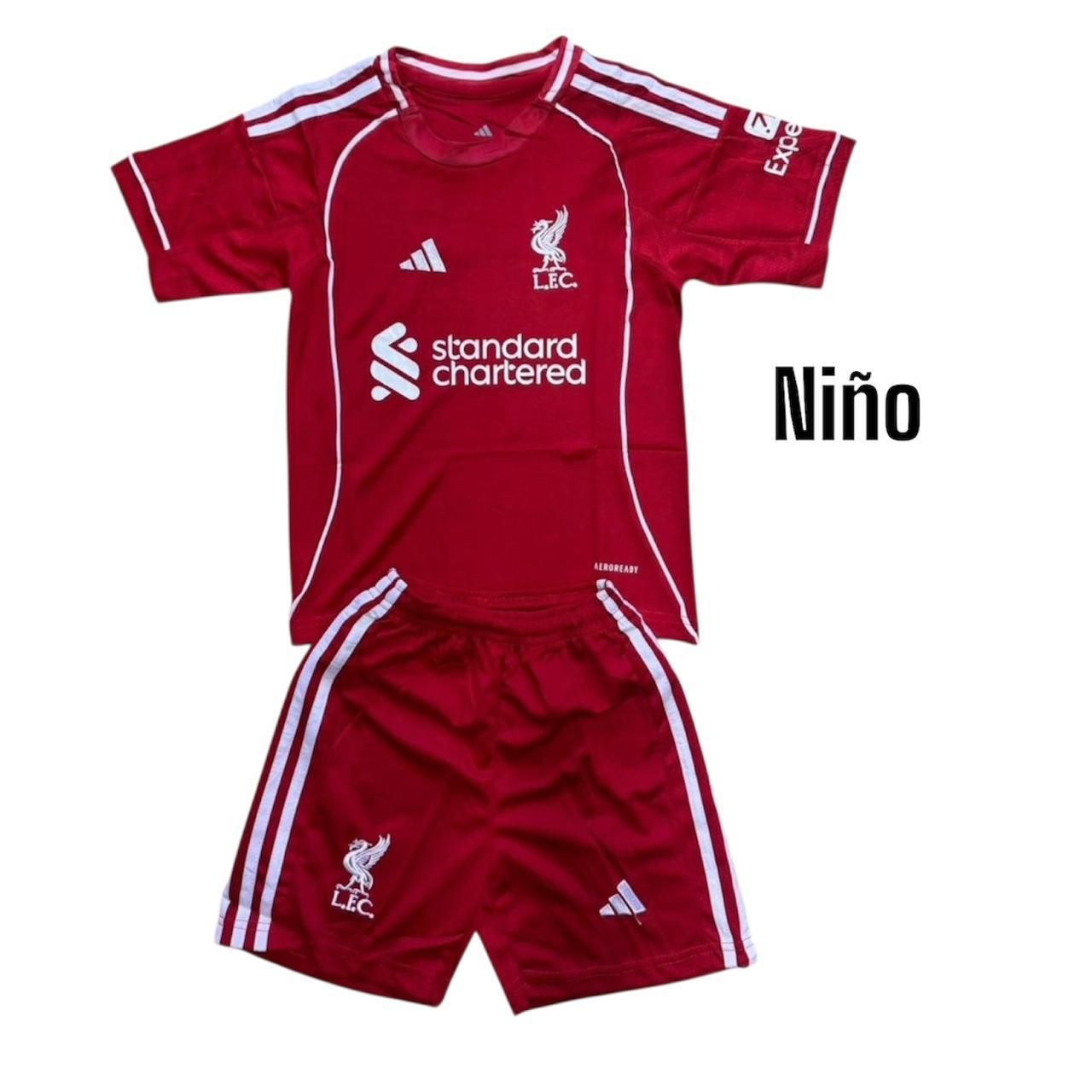 UNIFORME LIVERPOOL NIÑO COMPLETO LOCAL 2026 🔴 ⚪