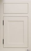 A white cabinet door with a drawer underneath it.