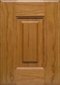 A close up of a wooden door with a square frame.