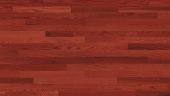 A close up of a red wooden floor.