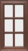A picture of a wooden window with a white background.