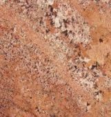 A close up of a brown granite counter top.