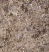 A close up of a brown granite counter top.