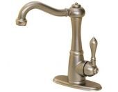 A faucet with a handle on a white background.