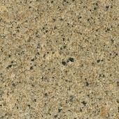 A close up of a granite counter top with black spots.