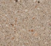 A close up of a brown granite counter top.