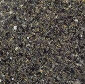 A close up of a black granite counter top.
