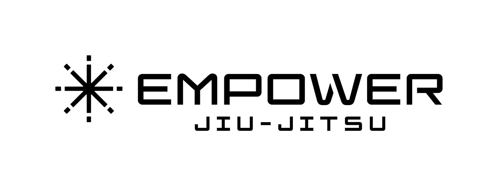 Logo for Empower Jiu-Jitsu with a green and black rhino inside a hexagon and the name 