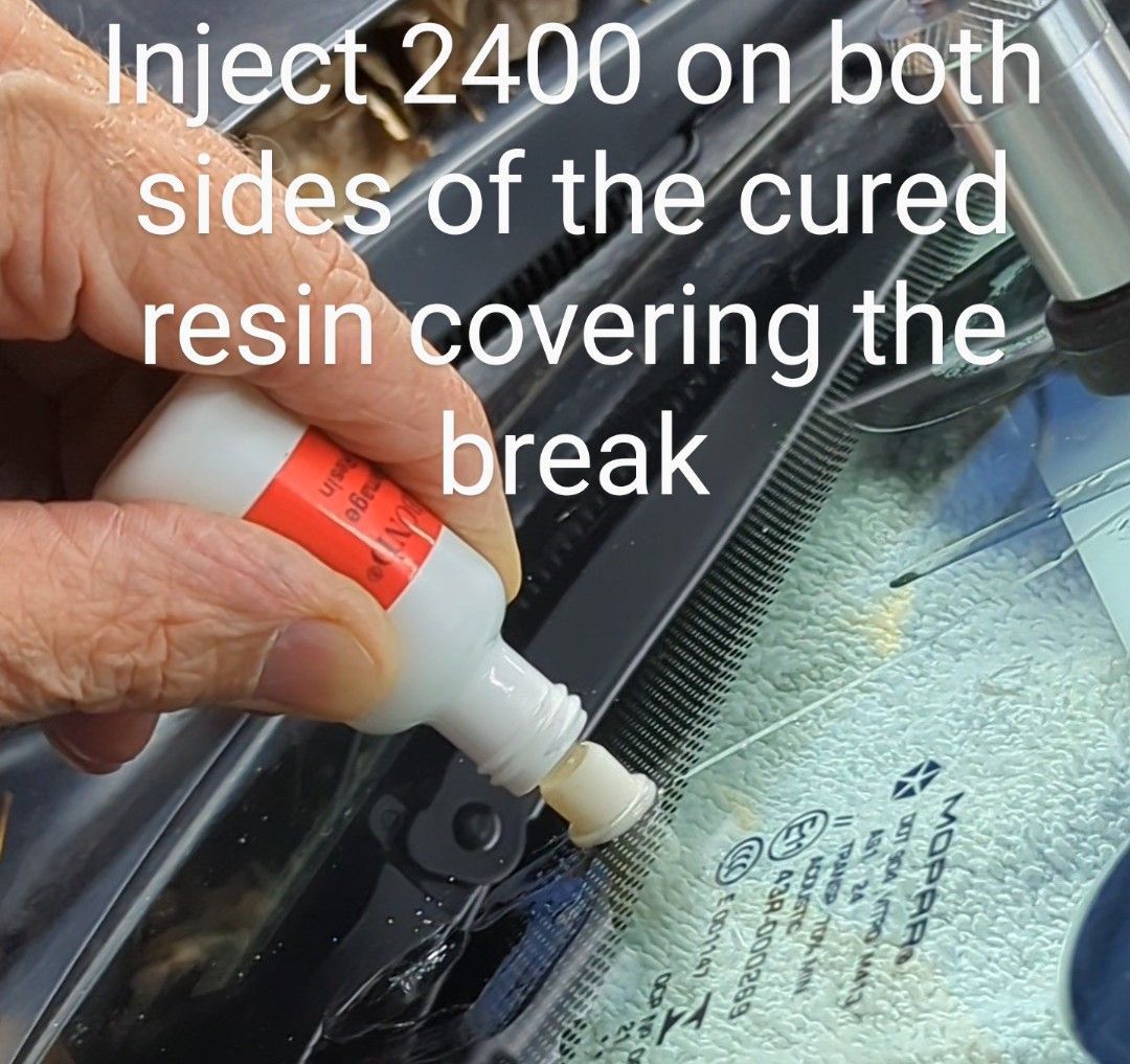 inject edge crack resin from bottle tip seal
