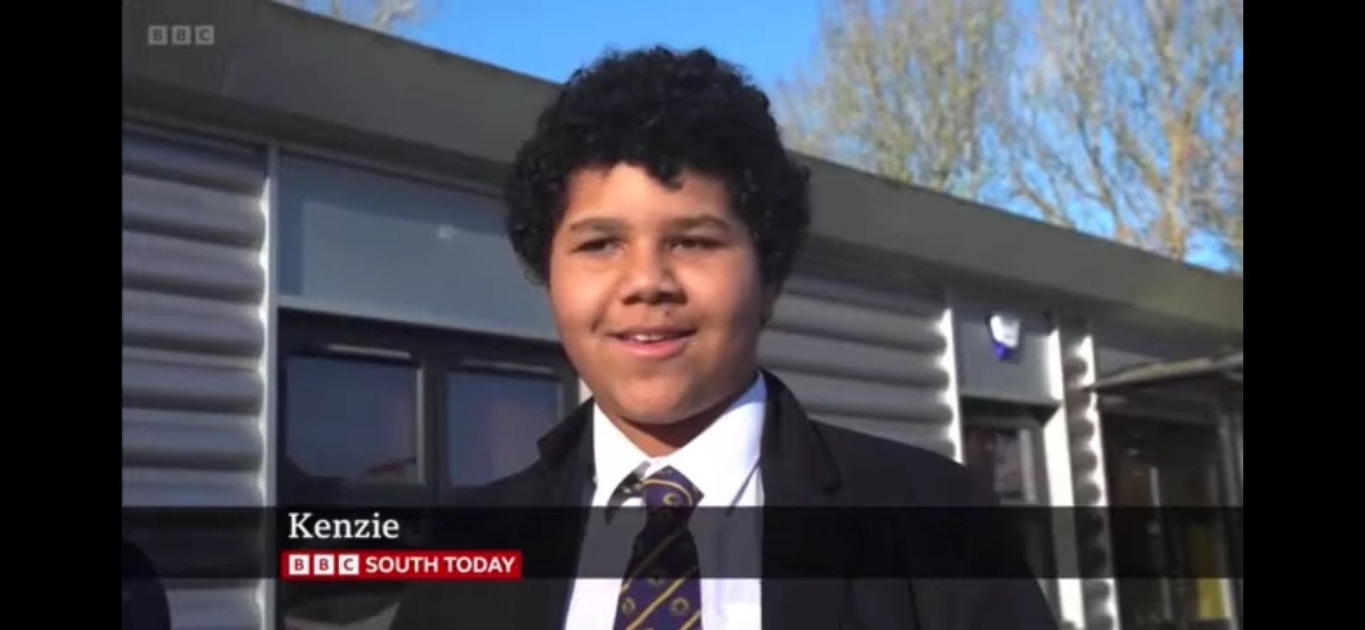 Student on BBC news
