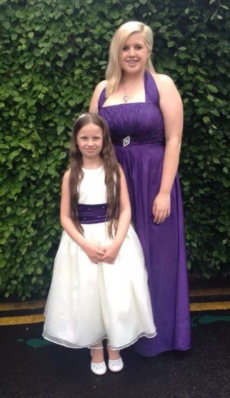 bridesmaid and flower girl