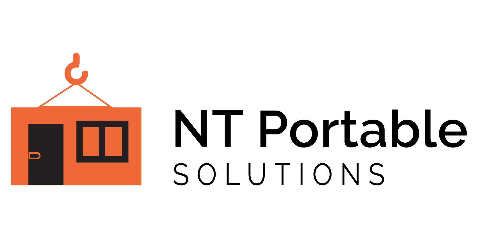The logo for nt portable solutions shows a container with a crane hook hanging from it.