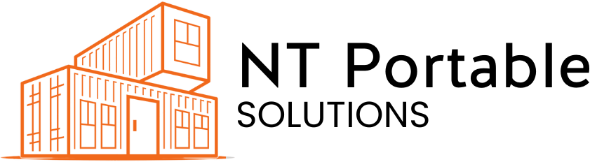 The logo for nt portable solutions shows a container with a crane hook hanging from it.