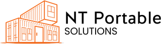Logo of NT Portable Solutions with stacked shipping containers.