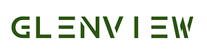The word glenview is written in green on a white background