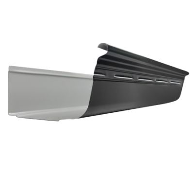 A black and white gutter on a white background.